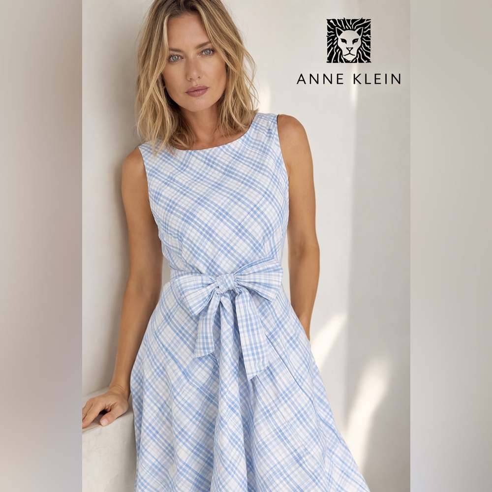 Anne Klein, Classic,Timeless Fit & Flare Dress, Big Bow Straps Attached , Size 4